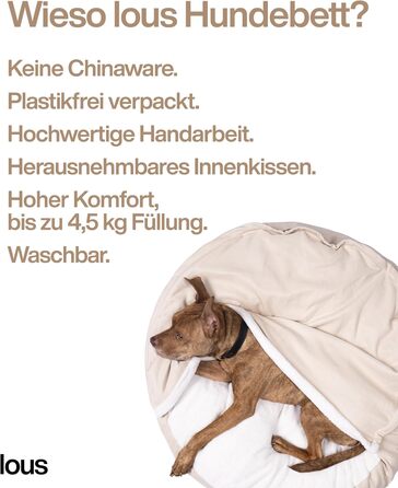 М'яке ліжко для собак Lous®, печеринка для собак, прання, великі та малі собаки та коти, ліжко для котів, знімний ковдру (Бежевий, L B-варіант (приблизно 72 см))