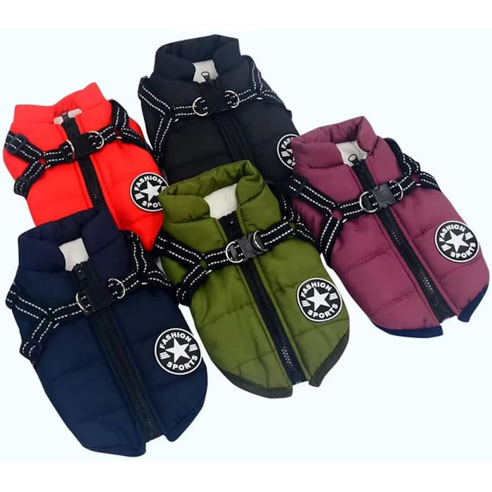 Водонепроникний зимовий одяг для собак, тепла жилетка з інтегрованим шлейкою та світловідбивачами, розмір L + ласощі