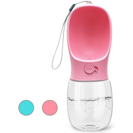 Водяна пляшка для собак Kalimdor, витокозахисна, портативна, 340 мл, рожева