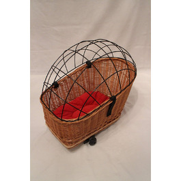 Корзина для велосипеда Marcus Hundefahrradkorb XL для багажника з лози з металевою сіткою та подушкою. Корзина для покупок, для котів та собак.