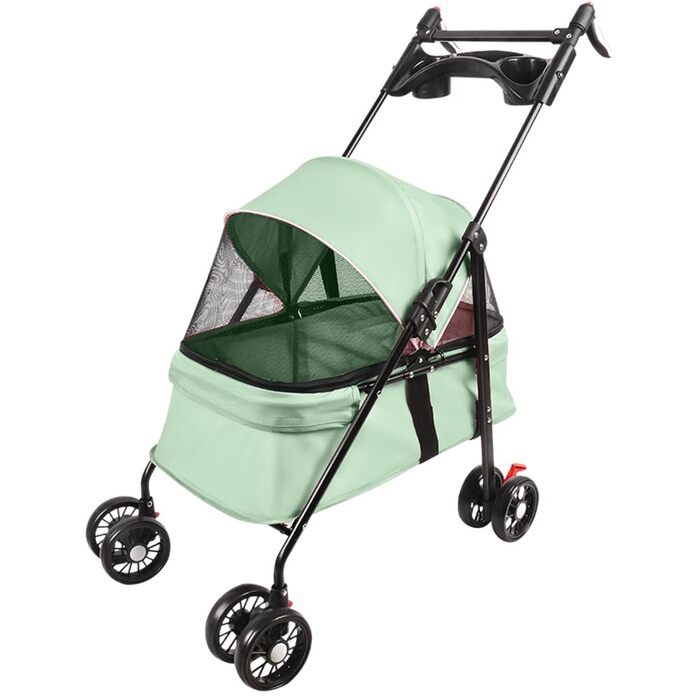 Складаний візок для тварин, 4 колеса, для собак/котів, цуценят, 50 x 70 x 95 см (м'ятний)
