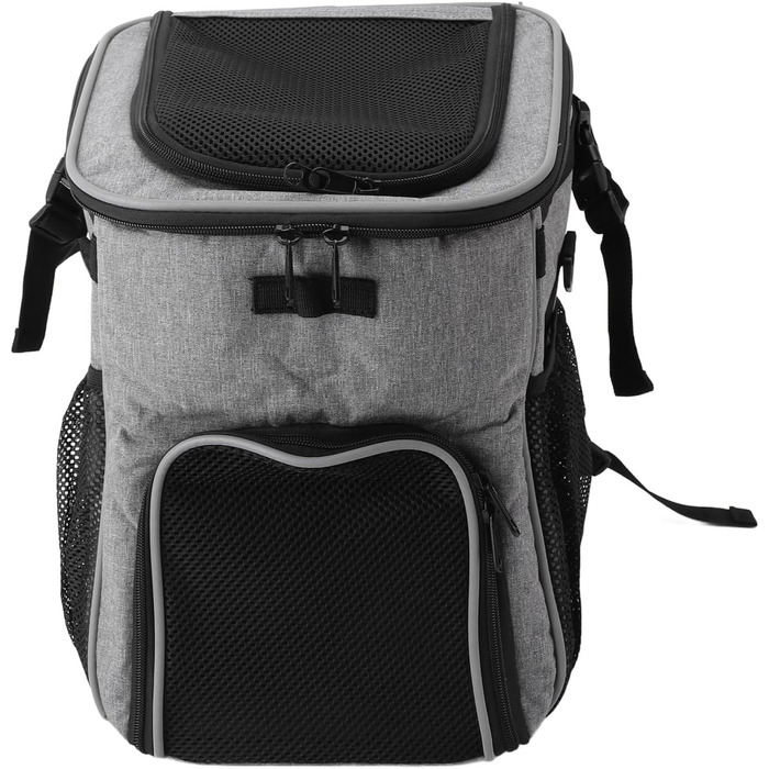 Рюкзак-переноска для тварин, велосипедний кошик для собак, водонепроникний рюкзак-переноска, дихаючий, знімний рюкзак-переноска для собак, подорожі на відкритому повітрі (сірий)