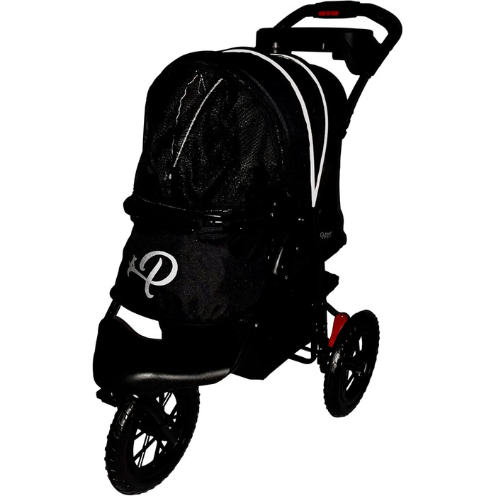 Petique Chinook Schwarz: розкішний візок для собак | Колеса 30 см, EVA, світловідбивачі | До 23 кг