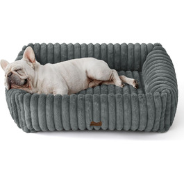 BEDSURE Лежанка для собак великих порід - ортопедична лежанка з флісовим покриттям, 76x61x20 см, сіра