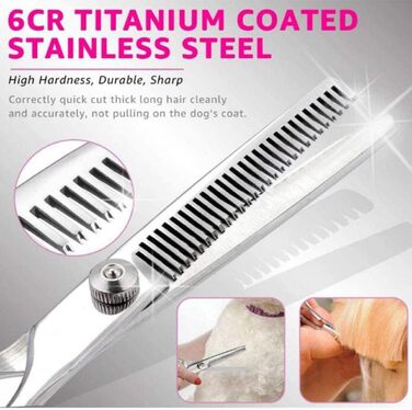Набір професійних ножиць для грумінгу собак та котів, нержавіюча сталь 6CR, для вирівнювання та стрижки