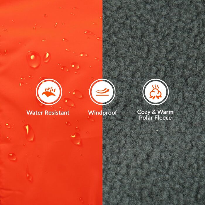 Зимовий одяг для собак, тепла куртка-жилет для великих собак, водонепроникна, з флісовою підкладкою, світловідбиваюча, з отвором для повідка (Помаранчевий, XL)