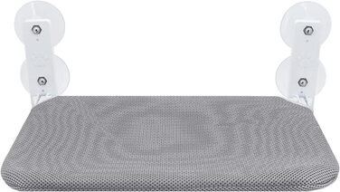 Кішка лежанка на вікно Gearific, розкладна гамак з 4 присосками, міцний каркас, дихаюча сітка, сірий, 45 x 30 см