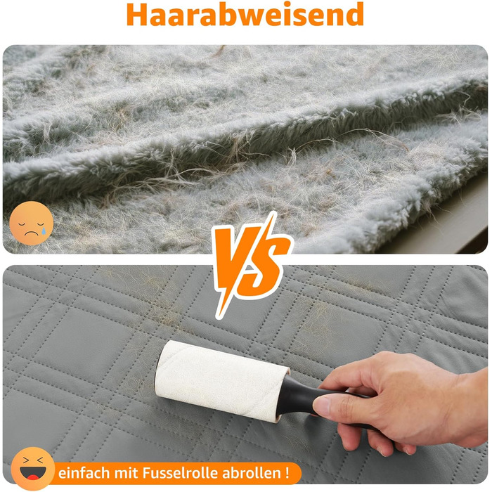 Водонепроникний килимок для собак Pick for Life, 208x304 см (Сірий) - захист дивану та ліжка