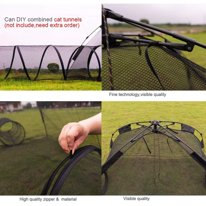 Кішка, собака, кролик: переносне велике намет-будка для тварин, 2 двері, чорний колір