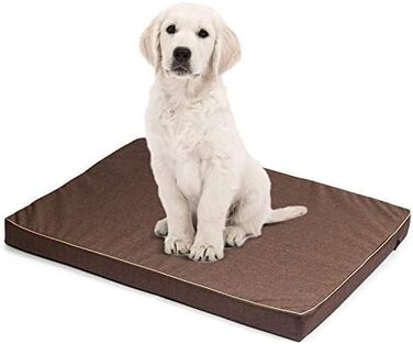 Матрац для собак | Собаче ліжко, подушка, матрац | Codura, стильний, миючий | 100 x 75 x 6 см, коричневий