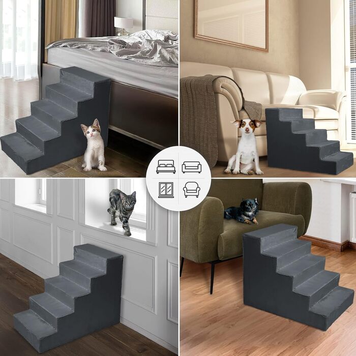 Сходи для собак Mg Design Marineblau: стабільна дерев'яна конструкція, для собак та котів, 40 x 45 x 5 см, 71 x 40.5 x 56 см