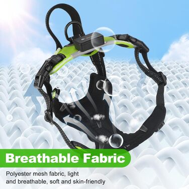 Нашийник для собак Masbri з підсвічуванням, регульований, світловідбиваючий, з ручкою, м'який, світловідбиваючий, для собак середніх та великих порід, чорно-білий, TC3005B, чорно-білий (L, зелений)