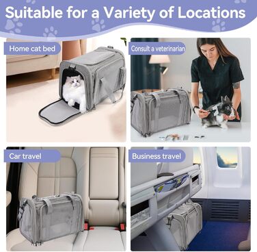 Транспортна сумка для кота/собаки, переносний рюкзак для тварин, сіра, до 6 кг