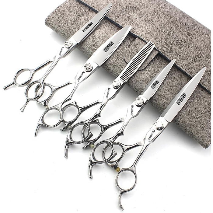 Професійний набір ножиць для стрижки волосся (5 шт.) - професійні ножиці для стрижки, ножиці для вирівнювання, ножиці для моделювання, для перукарів