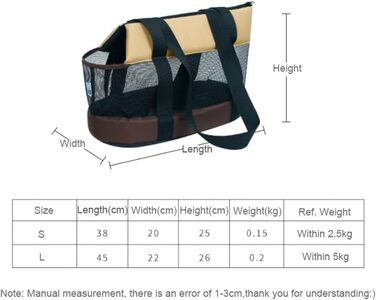 Дихаюча літня переноска для собак та котів, чорна, S, 38 x 20 x 25 см