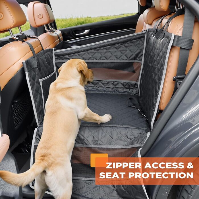 Автокрісло для собак Gimars – стабільне, водонепроникне, для великих та середніх порід, з безпечними ременями та сітчастими віконцями