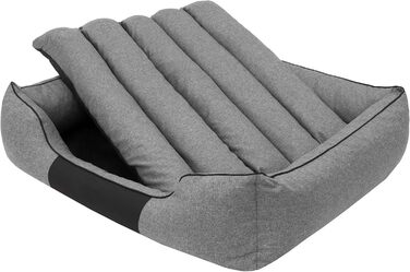 Крісло-ліжко для собак XL, 85x65 см, сіре - м'яке лежання для вашого улюбленця