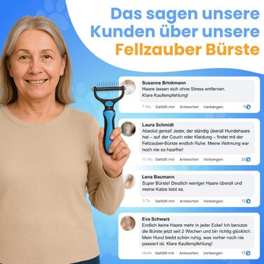 Щітка для видалення підшерстка та ковтунів Fellzauber, оранжева