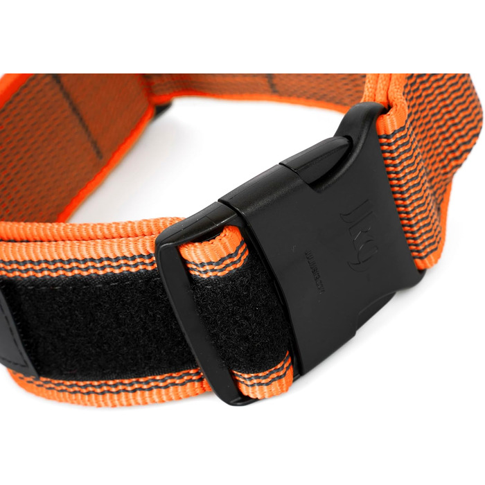 Нашийник Julius-K9 Color & Grey з ручкою, надійним затвором та змінним патчем, 40 мм (38-53 см), Оранжево-Сірий
