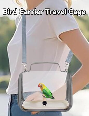 Транспортний ящик для птахів Gxdamxz з піддоном та дерев'яною перегородкою, клітка для хвилястих папужок/інших птахів/дрібних тварин, 27x20x20 см