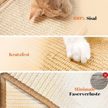 CheerPals Кігтеточка для котів 2-в-1 з натурального сизалю та м'яти, з масивного ясеня, 43x33x3 см