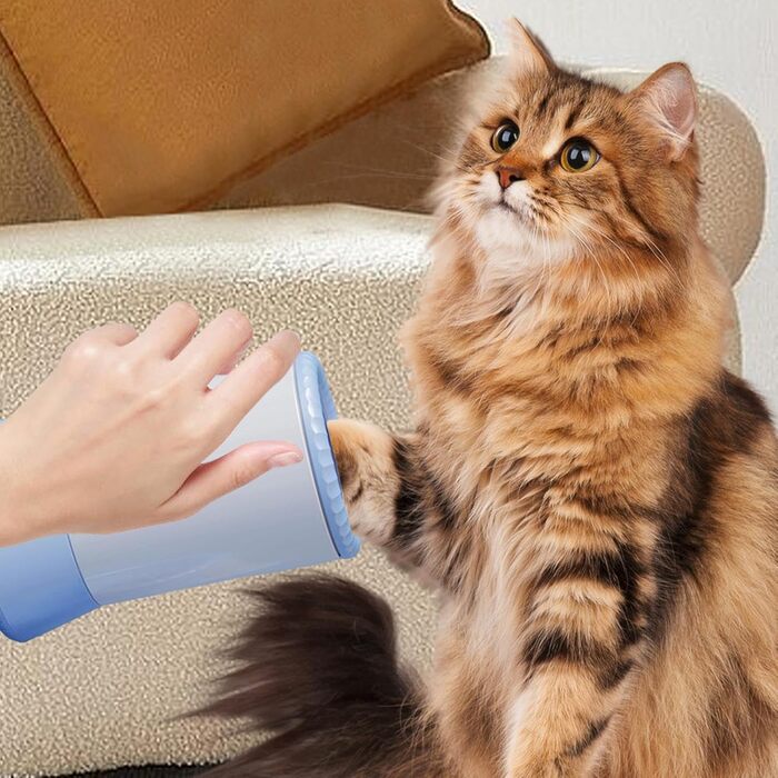 Автоматичний мийник лап для собак та котів | USB-зарядка | Для маленьких, середніх та великих тварин (Blue)