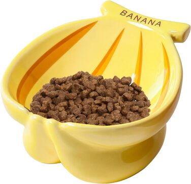 Котлован для котів TIGOADT, керамічний, піднятий, рожевий, з дизайном банана