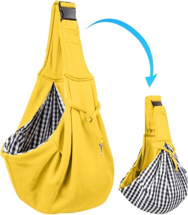Трагеція для собак маленьких порід | Змінна сумка-переноска для собак - Регульована переноска для тварин, переноска для собак для подорожей, прогулянок на відкритому повітрі (Жовта)