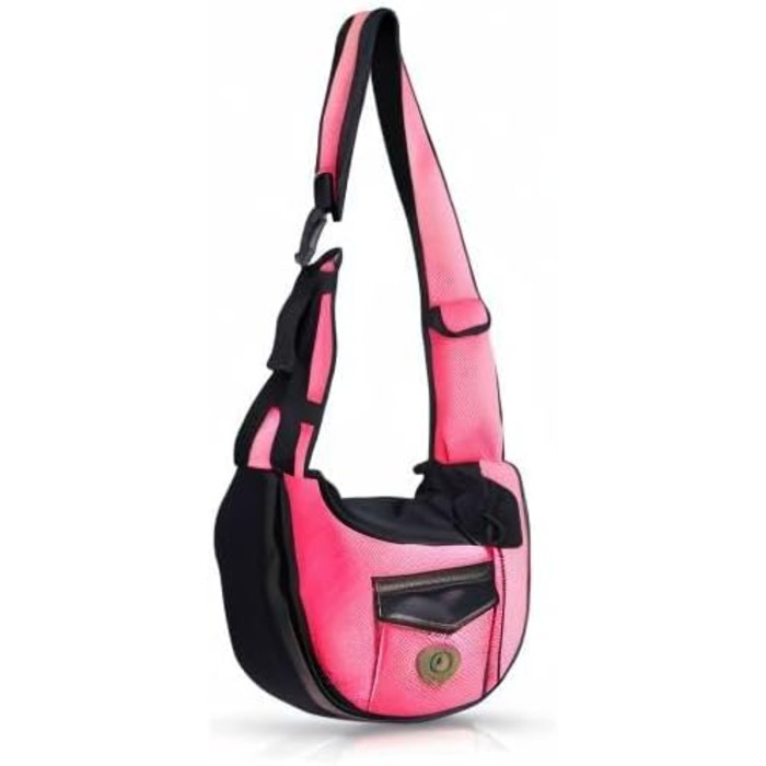 PETCUTE Сумка-переноска для собак, для маленьких собак, портативна, вільні руки, переноска для цуценят, дихаюча сітка, транспортна сумка, 9 кг (Рожева)