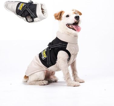 Зимовий одяг для собак, тепла куртка для тварин, костюм для катання на лижах, водонепроникна та вітронепроникна, бавовняна жилетка з рукавами та світловідбиваючими елементами, блискавка (чорний, M)