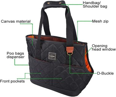 Чарівна переноска для тварин - сумка-переноска для кота/собаки, чорна, для щоденного використання на вулиці