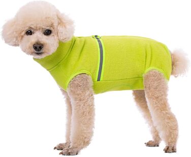 Теплий зимовий пуловер для собак з флісу та світловідбиваючою жилеткою (зелений, XXL)