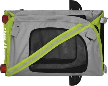 Фарм-причіп для собак Gecheer: комфортний транспорт з відбивачами, зелено-сірий, 133.5 x 69 x 73.5 см