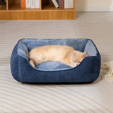 Ліжко для котів та собак Hollypet, м'яке, дихаюче, 55x45x15 см, блакитно-сіре