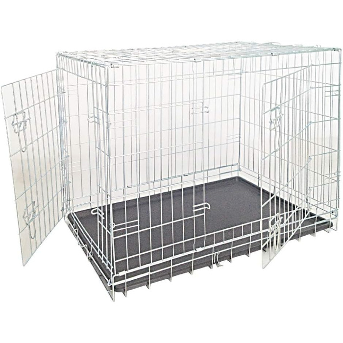 Клітка для тварин Croci C2D00050, металева, цинкована, з двома дверима, 64x48x54 см