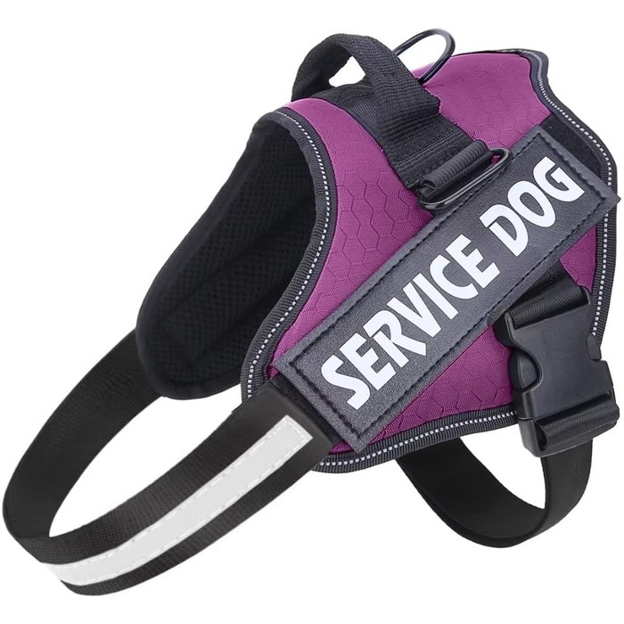 Шлейка для собак проти тяги, дихаюча, регульована, для прогулянок та тренувань, на груди, для вулиці, проста у використанні, для собак середніх, малих та великих порід (S, фіолетова)