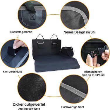 Захист для багажника автомобіля від бруду для собак bytaoqipet, 105x185 см, універсальний, водовідштовхувальний, з боковим захистом, для SUV/Kombi/хетчбек