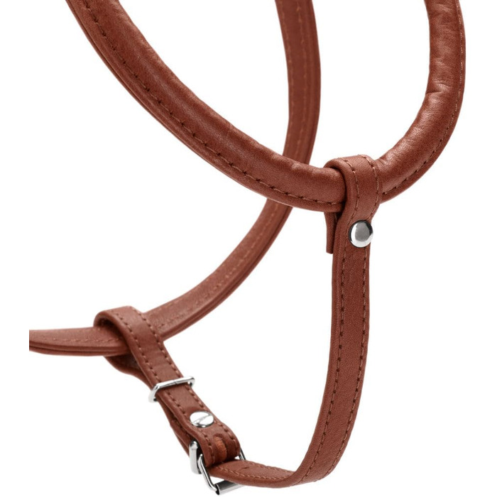 Нашийник для собак HUNTER Round & Soft Canadian UP, колір: Cognac, м'яка, еластична шкіра, оброблений край, не травмує шерсть, екологічний, Made in Germany, розмір: S/1 S/1 Cognac