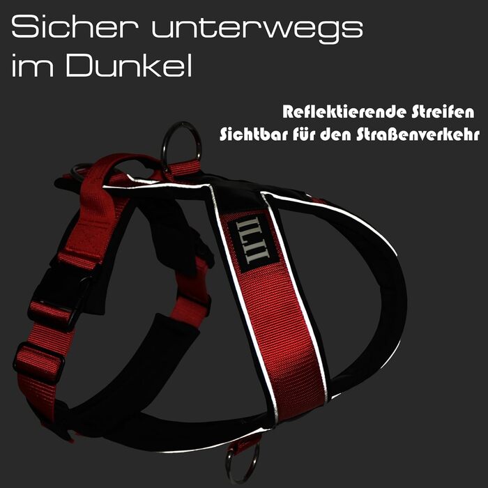 Нашийник для собак III Y - міцний, елегантний та комфортний. Унікальний дизайн для середніх та великих собак. Червоний (L)