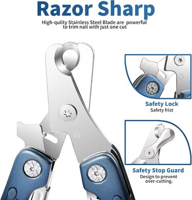 Набір для стрижки кігтів собак TANDD 4-в-1: стрижка, шліфування, захист, для собак та котів (блакитний)