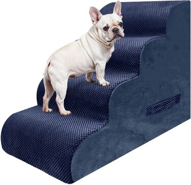 Сходинки для собак та котів PAWSCART, 4-ступеневі, блакитні, для ліжка, дивану, з антиковзким покриттям