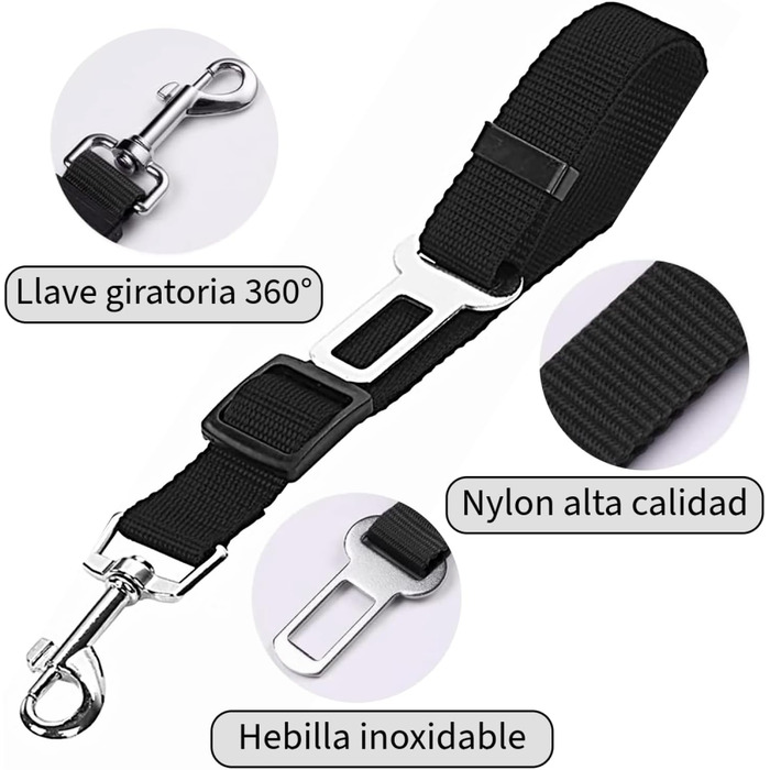 Регульоване обіднє нашийник для маленьких собак з безпечною лінією для автомобіля, посилений, безпечний та зручний, розмір S (Grande)