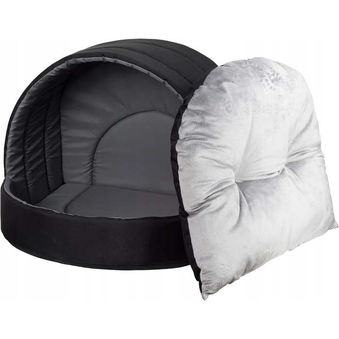 Лежанка для собак та котів 62x52 см | Лежанка для тварин з ПВХ-покриттям, зйомним подушкою | Підходить для дому | Темно-сірий колір