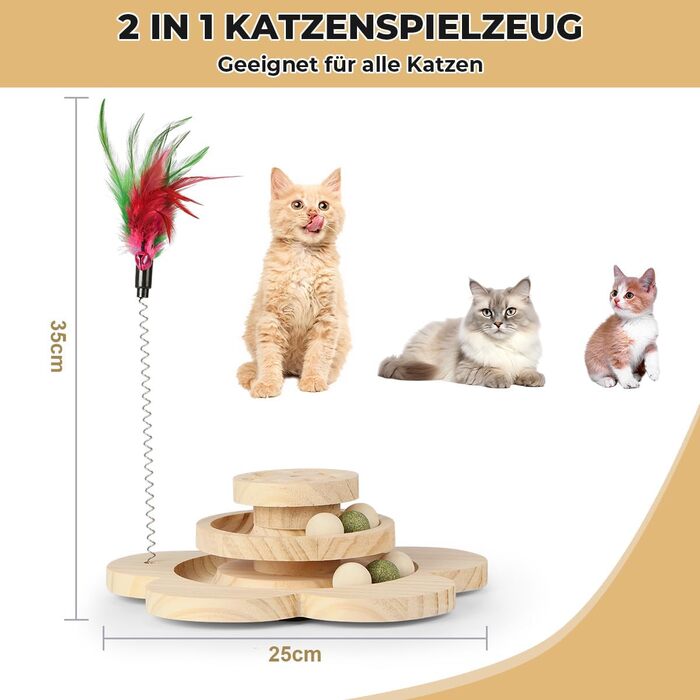 Інтерактивна іграшка для котів 4 в 1: когтеточка з мотузки, інтерактивна іграшка з пір'ям, дерев'яна іграшка-головоломка