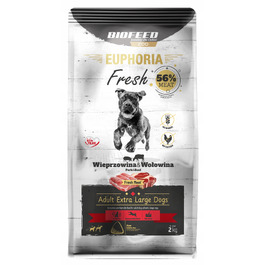 Сухий корм BioFeed EUPHORIA FRESH з яловичиною та свининою, XL 12 кг