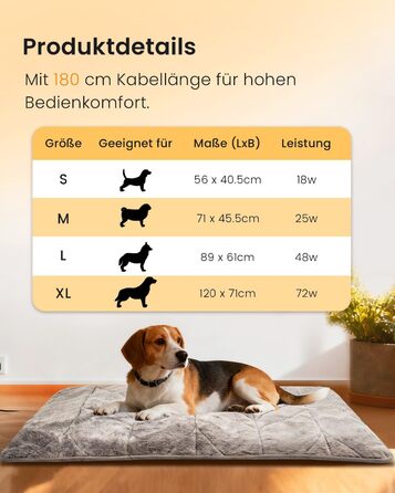 М'яка грілка для собак Mora Pets: тепла підстилка, 89 x 61 см, 9 зон нагріву, таймер, захист від перегріву, миється