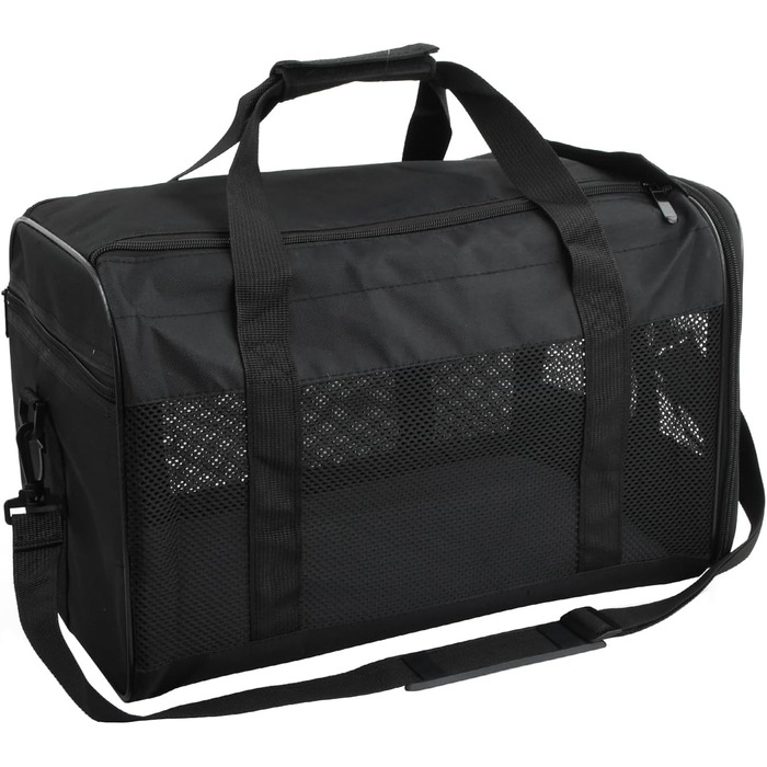 Транспортна сумка для кота та собаки, складана переноска для тварин, переноска для собак та котів, чорна, 44 x 27 x 28 см (до 10 кг)