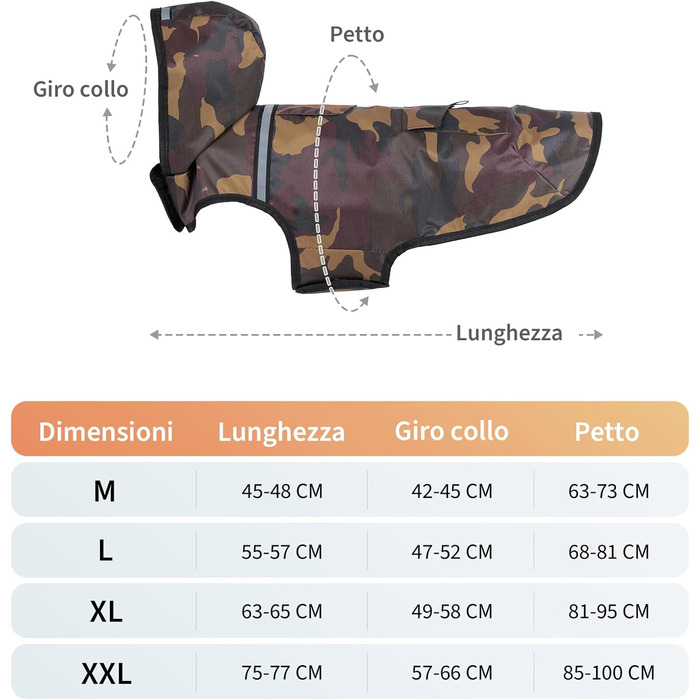Водонепроникна куртка для собак KoKoBin з капюшоном, світловідбиваюча, XXL, коричнева