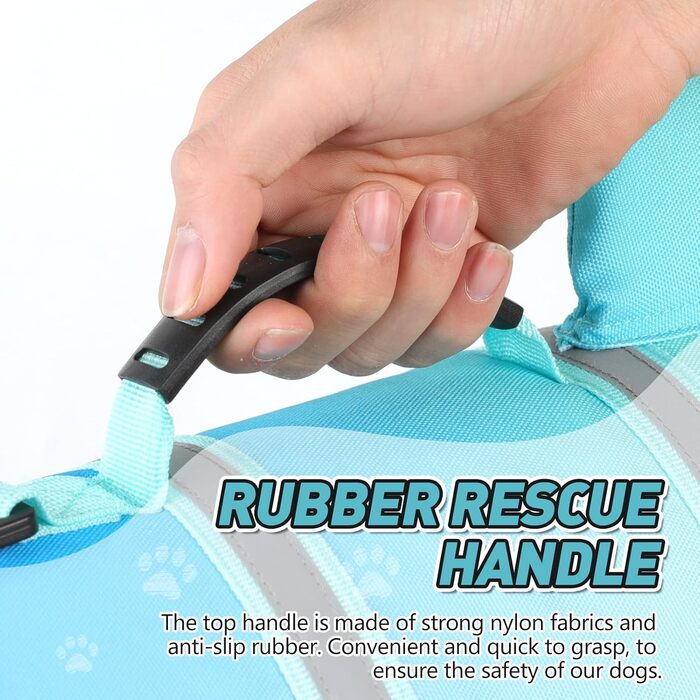 Жилет для плавання собак Doglay з принтом акули, для відпочинку на воді, велика плавучість, регульований, для собак, блакитний градієнт (Small)