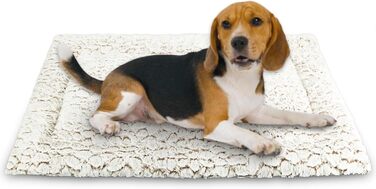 Лежанка для собак середніх порід 75x50 см, м'яка, з коротким ворсом, антиковзаюча, в стилі мармуру, хакі